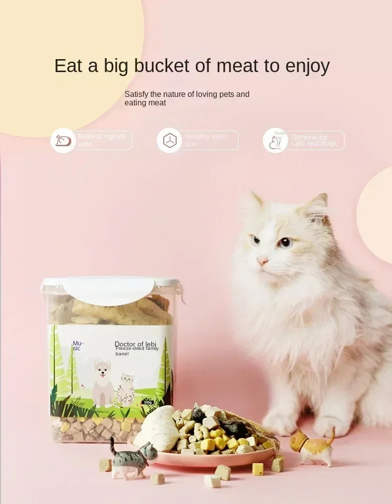 Pet freeze-dried mixed freeze-dried whole-family barrel chicken breast grain duck breast grain small quail cat dog freeze-dried