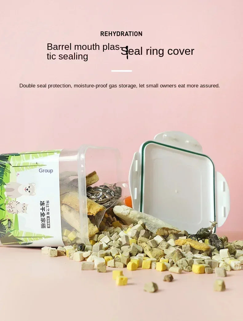 Pet freeze-dried mixed freeze-dried whole-family barrel chicken breast grain duck breast grain small quail cat dog freeze-dried